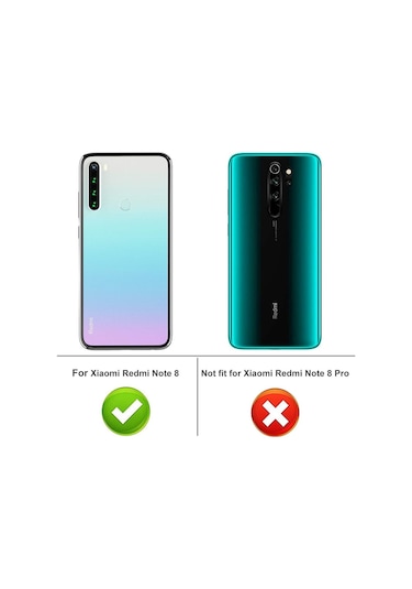 Xiaomi Redmi Note 8 Kılıf Şeffaf Silikon Tam Koruma Hibrit