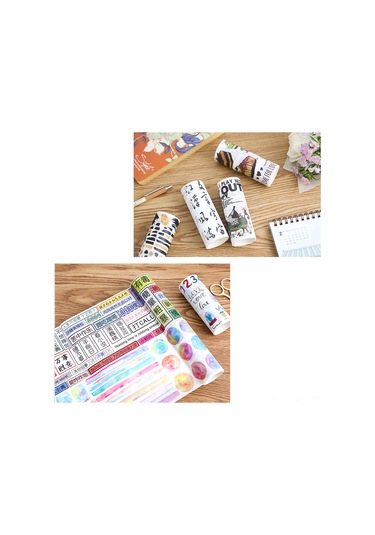 Reedark El Yapımı Washi Bant - 14 Farklı Desen Seçeneği, Günlük Ve Scrapbook Süsleme İçin 2 Metre Geniş Şerit