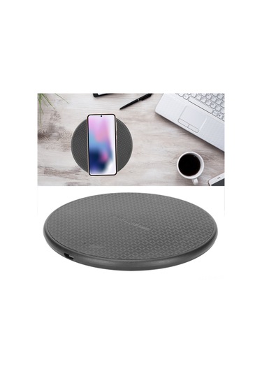 Kosona Plastik K8 Kablosuz Şarj Cihazı 5w Hızlı Şarj - S21/s20/s10/s9/s8/s7 Uyumlu Siyah