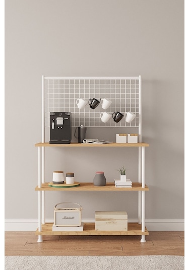 Çevir Kur Atlantik Çam Raflı Kahve Köşesi Dolabı Mutfak Düzenleyici, Stand, 71 134 35 Atlantik Çam