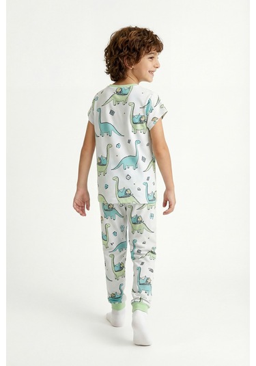 Penti Açık Yeşil Erkek Çocuk Sleepasaurus Pamuklu 2'li  Pijama Takımı
