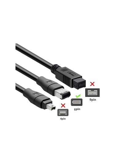 Novahub Junsunmay Ieee 1394 6 Pin Erkek - Usb 2.0 Erkek Adaptör Dönüştürücü Kablo, 3m Uzunluk Kablosuz Bağlantı