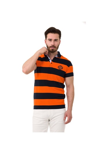Cipo & Baxx Ct741 Men S Smart-fit Polo Collar T-shirt Navy