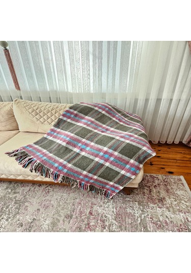 Çift Kişilik Pamuklu Battaniye 180x200 Cm 5037 Çok Renkli