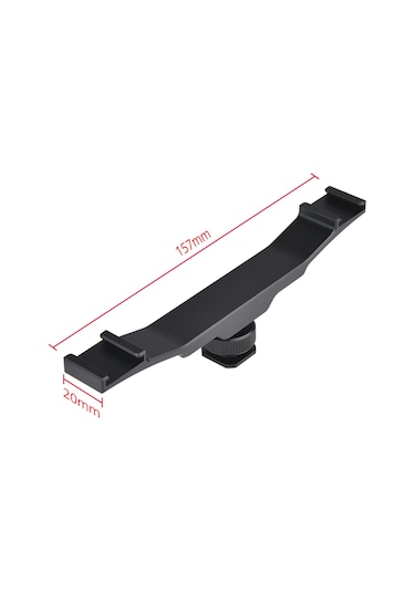 Dslr için Flaş Bracket İki Girişli Flaş- Led- Mikrofon Tutucu