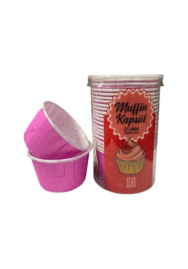 Cupcake/muffin /suffle Kek Kapsülü Pembe 25 Li