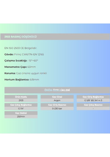 Argon Regülatörü 2103