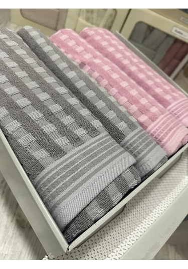 Özdilek Plus Pembe - Gri Best Set Hamam Seti Pembe Gri