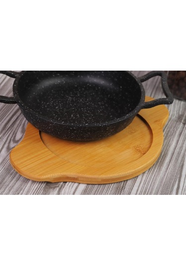 Bambum Pade - Yuvarlak Sahan 18 Cm Bambu Altlık Ahşap