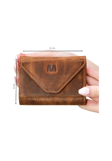 Mft Leather Hakiki Deri Kadın Akordiyon Cüzdan Mia 2190 Crazy Taba
