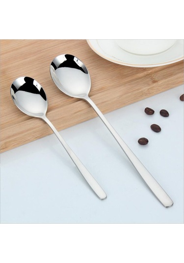 Homyl Paslanmaz Çelik Karıştırma Kaşığı Uzun 21,5-cm Gümüş GÜmüş