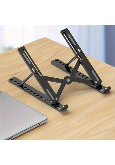 Cordial Siyah 1 Adet Ayarlanabilir Katlanır Laptop Standı, Taşınabilir Masaüstü Dizüstü Bilgisayar Sehpası