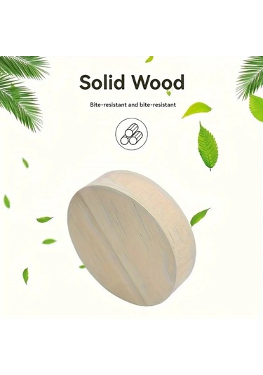 Elmpaly Ahşap Hamster Mama Kabı Su Geçirmez Seramik Besleme Kabı Sku1