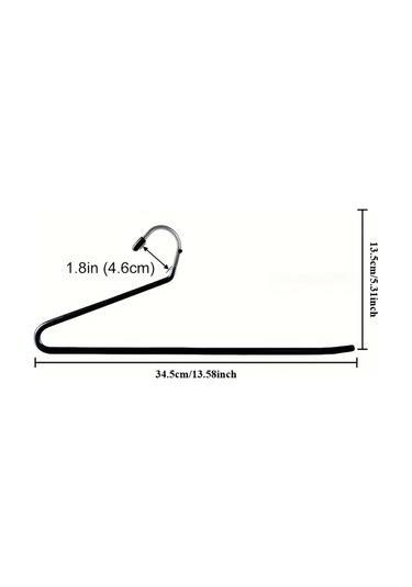 Tongdashop 20 Paket Siyah Z Tipi Metal Pantolon Askısı Pas Önleyici Maksimum Alan Tasarrufu siyah