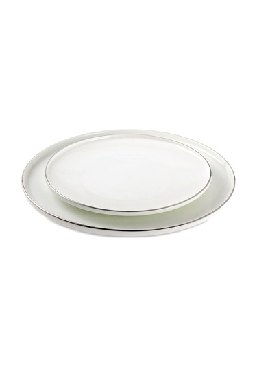 Jumbo Bianca Platin 57 Parça 12 Kişilik Yemek Takımı Beyaz Gümüş