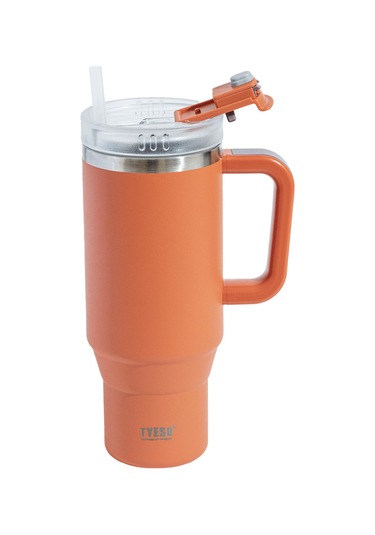 Tyeso Qq Termos Sızdırmaz Pipetli Çift Duvarlı Vakumlu 900ml TS-8866T Turuncu