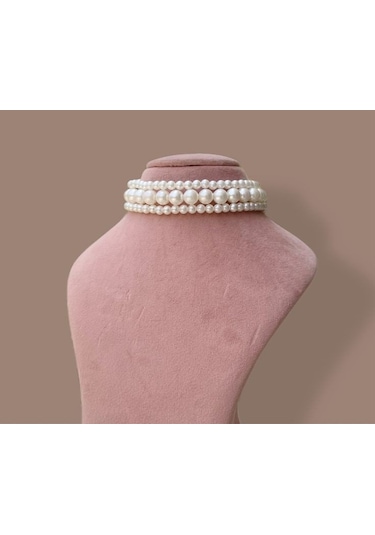 Kadın Choker İnci Boncuklu Kolye Çok Renkli