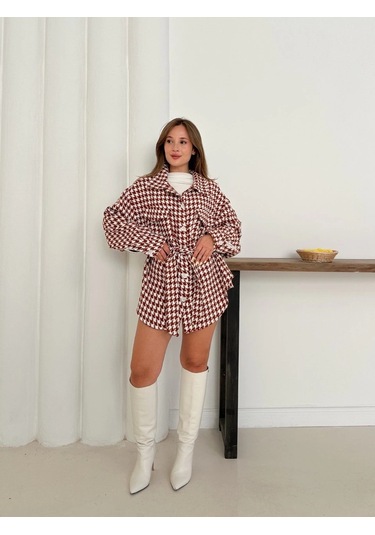 Uzun Kaşe Gömlek Beyazkremit St255812 Beyaz