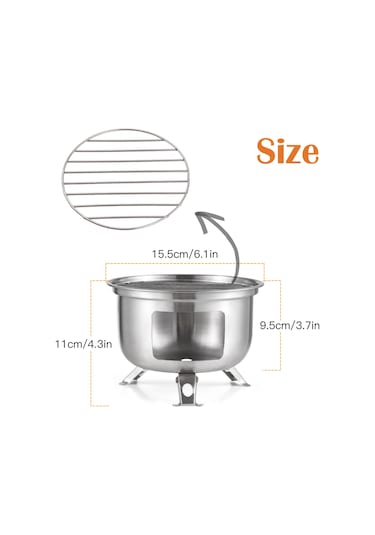 Hombey Çelik Paslanmaz 4'lü Fonksiyonlu Taşınabilir Kamp Mangalı Izgaralı, Kaynatma, Pişirme, Kavurma Çok Renkli