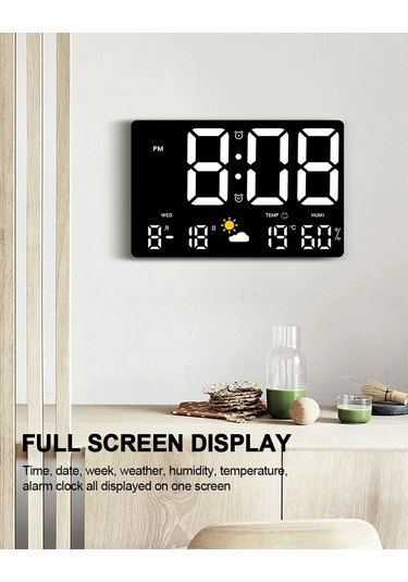 Zilinn Yüksek Çözünürlüklü Geniş Ekran Duvar Saati Sıcaklık Ve Nem Göstergesi Hava Durumu Saati Çok Fonksiyonlu Renkli Dijital Çalar Saat Beyaz Işık-125 Çok Renki Zilinn Yüksek Çözünürlüklü Geniş Ekran Duvar Saati Sıcaklık Ve Nem Göstergesi Hava Durumu Saati Çok Fonksiyonlu Renkli Dijital Çalar Saat Beyaz Işık-125 Çok Renki