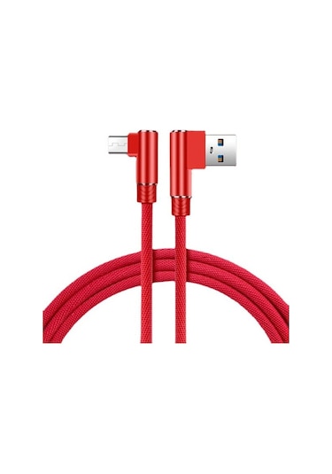 Mavi İos Uyumlu Samsung L Huawei L İçin Ekstra Uzun L Tipi Kavisli Örgülü Usb Kablosu Hızlı Şarj Kablosu Mikro C Tipi Usb Kablosu 1m Type-c