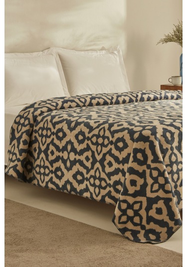 Karaca Home Rina Çift Kişilik Pamuklu Battaniye Lacivert