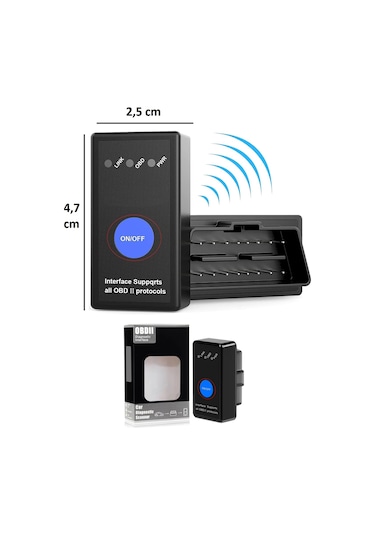 On/off V1.5 Pıc18f25k80 Chıp Obd2 Bluetooth 4.0 Tarayıcı