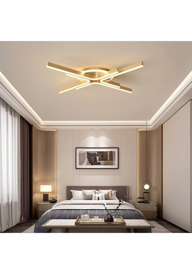 Tavan Led Avize Clessidra 70cm Plafonyer Siyah - Sarı