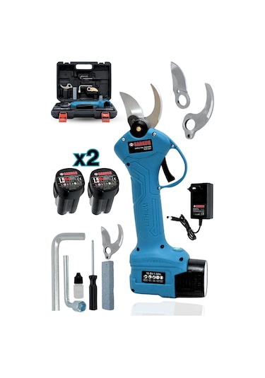 9907 Şarjlı Dal Budama Makası 30mm Kesme Çapı Yedek Bıçaklı