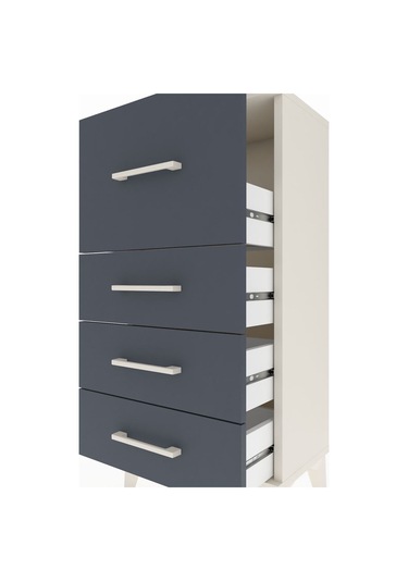 Arges Komodin 4 Çekmeceli 44x30x96 Aytaşı-antrasit Aytaşı