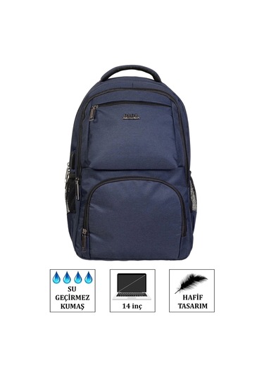 Sportif Darbe Emici Su Geçirmez 13,3-14 İnç Lacivert Laptop Sırt Çantası Renkli Çok Renkli