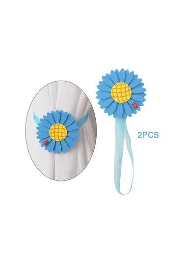 Suntek Magideal 1 Çift Örtü Kravat Arkalıkları Pencere Mavi-dantel