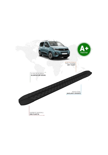 Opel Combo Yan Basamak Kısa Şasi 2024 Model Ve Sonrası Trimline Siyah