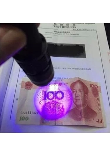 Uv Mor Işıklı El Feneri Para Bakteri ve Dışkı Tespiti Şarjlı wt-303 Siyah