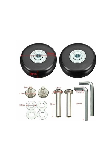 Novahub Bavul Tekerlek Tamiri, 50mm Sessiz Kauçuk Yedek Tekerlek, 4 Adet, Ağır Yük, Seyahat İçin -