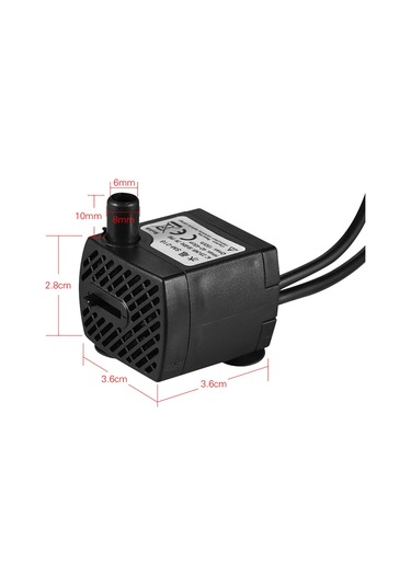 Symbee 110v Amerikan Standart 4 Led Işıklı Akvaryum Su Pompası - 2w, 0.45m Yükseklik, 150l/saat Debi