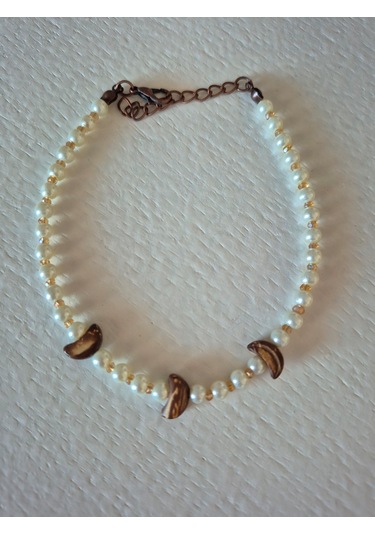 İncil Ve Ud Ağaçlı Doğal Boncuklu Bayan Halhal