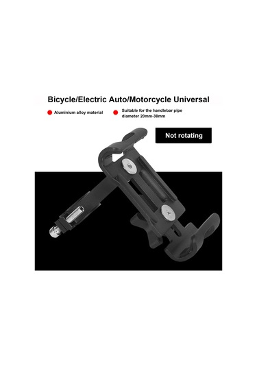Youmex Alüminyum Allyum Telofon Tutucu Bisiklet Motor Bisiklet Elektrikli Araçlar İçin Siyah Döndürülemez Navigasyon Stantı