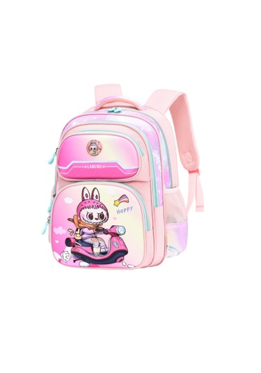Rabobo İlkokul Öğrencileri İçin Karikatür Okul Çantası-pembe