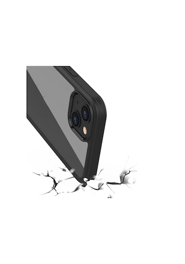 Noktaks - İphone 13 Mini Uyumlu - Kılıf Kendinden Ekran Koruyuculu 360 Ön Arka Ful Koruma Kapak - Siyah Siyah