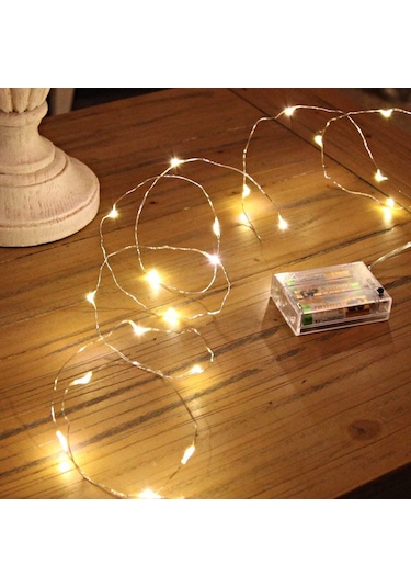 Peri Led Işık 3 Metre (sarı) Pilli + 15 Adet Küçük  Mandal