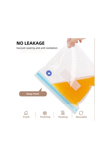 Geeroyoo Pompalı Vakumlu Gıda Saklama Poşetleri Seti - 30 Adet, 3 Boyut, Klipsli, Taze Tutma, Kolay Kullanım