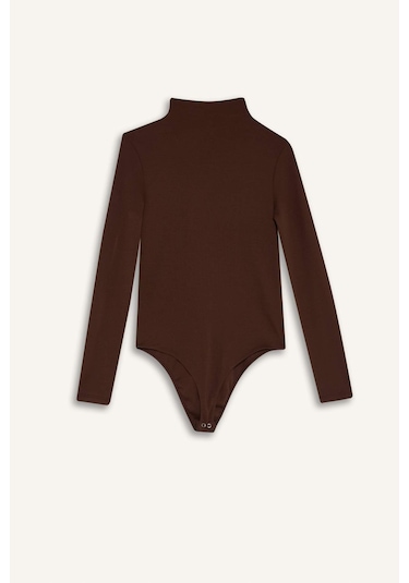 Defacto Yarım Balıkçı Yaka Modal Çıtçıtlı Body G1733ax25wnbn341 Kahve