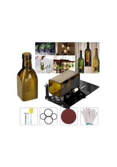 Ebitda Paslanmaz Çelik Cam Şişe Kesme Düzeneği Aksesuarlar Dahil 001 A Ahşap Ahşap