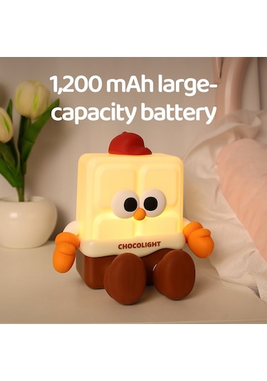 Yaratıcı Çikolata Gece Lambası Karikatür Telefon Standı Çocuklar İçin Silikon Başucu Lambası Çok Renkli