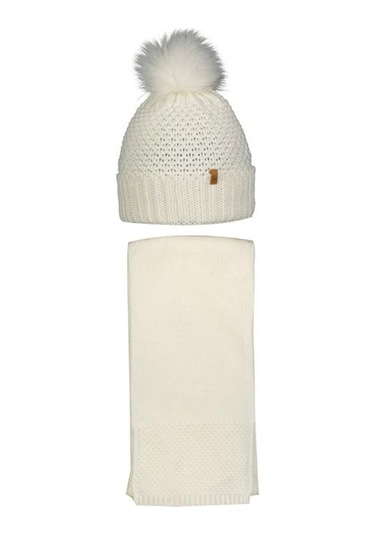 Suyutti 23490-02 Kadın Atkı Bere 2li Set Krem