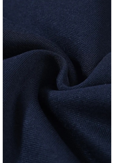 Kız - Erkek Çocuk Basic Fermuarlı Kalın 3 İplik Kışlık Okul Sweat Ak1815 Lacivert