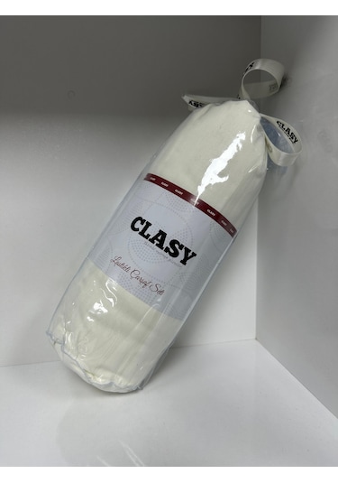 Clasy Ranforce Lastikli Çarşaf Seti Tek Kişilik Fitilli Çizgili Beyaz Çok Renkli