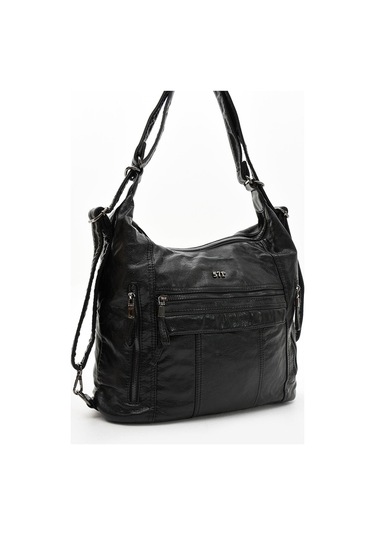 Suni Deri Yumuşak Dokumalı Sırt Omuz Çantası Siyah Model: 571-11-13b - Siyah