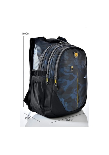 Relaxion Kamuflaj Desenli Okul Sırt Çantası 2235 Lacivert